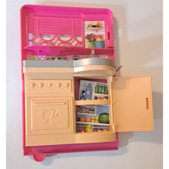 Barbie Glam Pop Up Camper Van RV 2014 Replacement Part Kitchen Back Door Pink - Picture 2 of 3